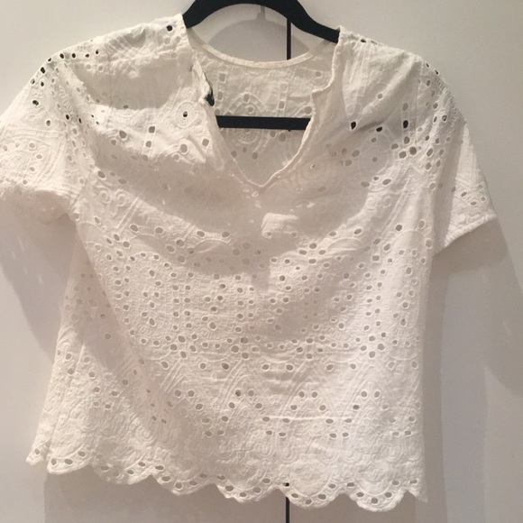 Brandy Melville white eyelet shirt - Picture 2 of 3